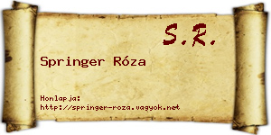 Springer Róza névjegykártya